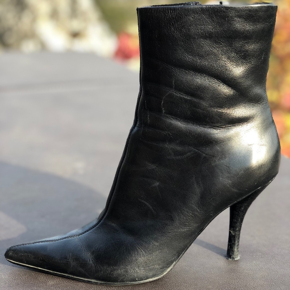 Black Leather Booties